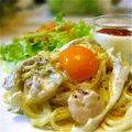 ＊きょろちゃん＊'s cooksnap of when they made 生クリーム不要！海老と茸のクリームパスタ.