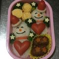 Yukarita's cooksnap of when they made 雪だるまサンタのクリスマス弁当.