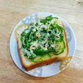 YUZVIO's cooksnap of when they made ピーマン★しらす★チーズの仲良しトースト.