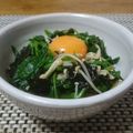 ダイナマイト漆黒's cooksnap of when they made ホウレン草の海苔たまお浸し.