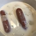 lattte's cooksnap of when they made 簡単　じゃがいも玉ねぎウィンナーの牛乳煮.