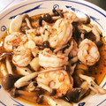 ばなきょ's cooksnap of when they made ヘルシーおつまみ　海老と茸の柚子胡椒炒め.