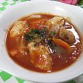 miyuki12's cooksnap of when they made ❀ﾚﾝｼﾞで簡単☆鶏肉のトマトスープ❀.
