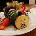 Niib's cooksnap of when they made きかんしゃトーマスケーキ〜パーシー〜.