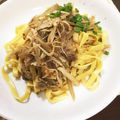 asyuhi's cooksnap of when they made 味噌風味♪牛肉とごぼうの和風パスタ.