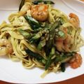 sherbet1's cooksnap of when they made エビとアスパラのジェノベーゼパスタ♪.