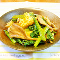 アイリッシュショコラ's cooksnap of when they made しゃっきり小松菜＆舞茸＆卵の塩炒め。.