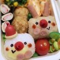 aihamu's cooksnap of when they made キャラ弁＊簡単♪俵おにぎりクリスマス弁当.