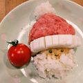 みしゃとる's cooksnap of when they made クリスマスメニューにぴったり～サンタ寿司.