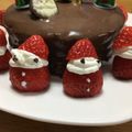 〜tinr～'s cooksnap of when they made クリスマスに　苺サンタのスコップケーキ.