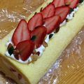 misakento's cooksnap of when they made ふわふわ苺ロールケーキ˙ᵕ˙⑅.