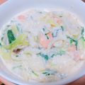 クックII9W2W☆'s cooksnap of when they made えびと水菜の豆乳パスタ.