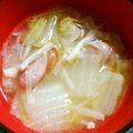 りゅう坊ちゃん's cooksnap of when they made 白菜とウインナーのスープ.
