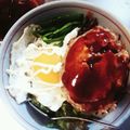 ぴーちぴーぽー's cooksnap of when they made 簡単♪少しヘルシーなロコモコ丼♡.