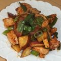 きらり流れ星's cooksnap of when they made サツマイモと鶏胸肉の豆板醤炒め.