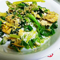 ユーロン's cooksnap of when they made 小松菜と油揚げの卵炒め.