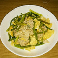 クック0YJRDJ☆'s cooksnap of when they made 中国家庭料理！にんにくの芽の卵炒め.