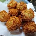 豆と麦's cooksnap of when they made さつまいも＆そうめんのトゲ×2揚げ.