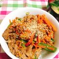 shiori☆04's cooksnap of when they made 牛こまで 彼が喜ぶ 焼肉丼.
