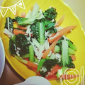 （＊あωや＊）'s cooksnap of when they made ちぢみほうれん草とえのきと人参のごま和え.