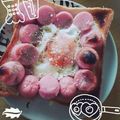（＊あωや＊）'s cooksnap of when they made お魚ソーセージでお花ばたけトースト.