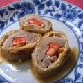 wakanyan's cooksnap of when they made チーズｉｎ鶏肉の油揚げ巻き.