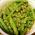 ももpppp's cooksnap of when they made 【超簡単】おつまみ♡いんげんのごま和え.
