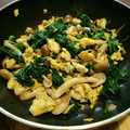 Poucette's cooksnap of when they made 卵とほうれん草としめじのオイソ炒め.