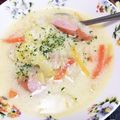 ♡khiro♡'s cooksnap of when they made 餅入り白菜のミルクリ−ムス−プ.