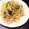 aaaaaaaai's cooksnap of when they made 水菜の消費に！シーフードと水菜のパスタ♪.