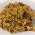 papikun's cooksnap of when they made 唐揚げＩＮ♪カレー炒飯♡.