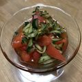 りさりさ～'s cooksnap of when they made トマトときゅうりのコチュジャンサラダ.