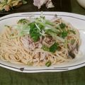 cocosorasa's cooksnap of when they made オイルサーディンと舞茸の和風パスタ.