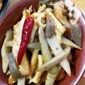 amehuri's cooksnap of when they made さつま揚げのきんぴらごぼう.