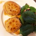 ChieSumi's cooksnap of when they made れんこんのはさみ焼き☆つくね風.