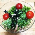 ノラ2501's cooksnap of when they made わさび菜とワカメとツナのサラダ.