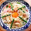 kiriken120's cooksnap of when they made 子供も大好き♪濃厚きしめんカルボナーラ♡.