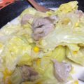 はらピーナッツ's cooksnap of when they made キャベツとベーコンの満足クリームパスタ♪.