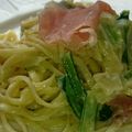 ちえまさくん's cooksnap of when they made ほうれん草と生ハムのチーズクリームパスタ.