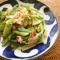Jaye's cooksnap of when they made レタスとカニカマのオイスター炒め.
