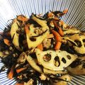 かまめしどん's cooksnap of when they made 挽き肉入り！れんこんとひじきの煮物♪.