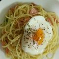 ma___111's cooksnap of when they made 温玉乗せ♬白菜とベーコンのクレソルパスタ.