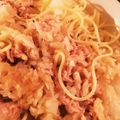ARKHRFM's cooksnap of when they made シェフのまかないツナと大根のスパゲティー.