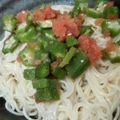 CoffeeCoco's cooksnap of when they made つるつる～♪オクラ明太の冷やしそうめん.