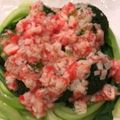 Boo55's cooksnap of when they made レンジで簡単！青梗菜の蟹餡掛け.