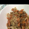 かおりんぱんだ's cooksnap of when they made 豚小間とレンコンのめんつゆ炒め.