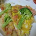 chekinko's cooksnap of when they made 鮭とブロッコリーでオープンじゃがオムレツ.