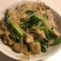 sasakurei's cooksnap of when they made ✿豚肉とキノコと小松菜のガーリック炒め✿.