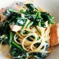 せい♪♪'s cooksnap of when they made ✿鮭とほうれん草のクリームパスタ✿.