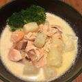 クックXDYYKY☆'s cooksnap of when they made カブとサーモンの豆乳スープ.